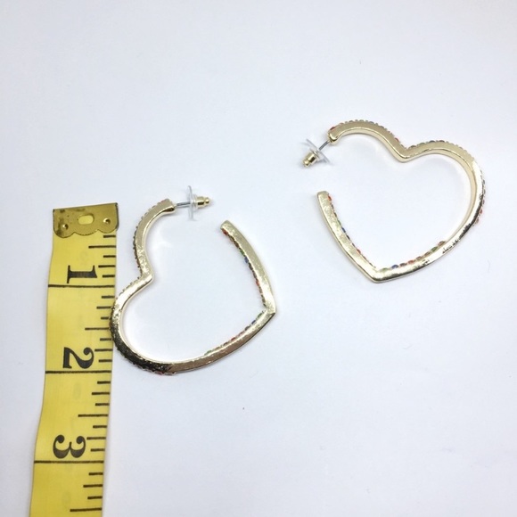 BaubleBar Rainbow Crystalline Heart Hoops - Picture 5 of 5